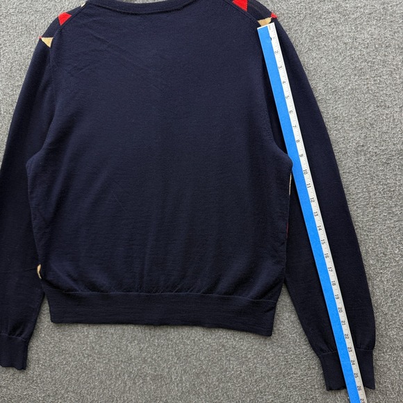 J Crew Sweater Womens XL Blue Jackie Cardigan Argyle Merino Wool Lightweight NWT - Picture 11 of 11